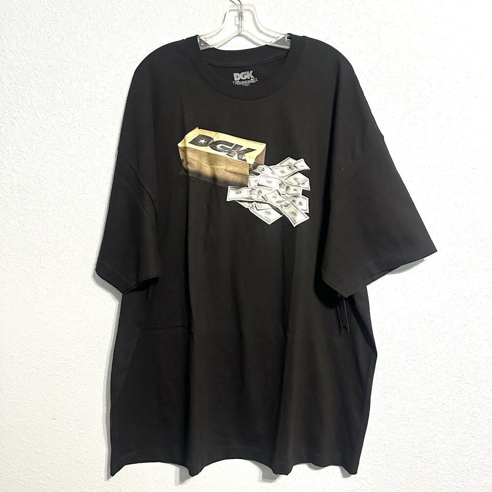 DGK Dirty Ghetto Kids "Money Bag" Short Sleeve Tee Black T-Shirt Mens Size 3XL
